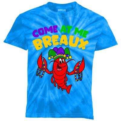 Come At Me Breaux Funny Mardi Gras Crawfish Parade Carnival Gift Kids Tie-Dye T-Shirt