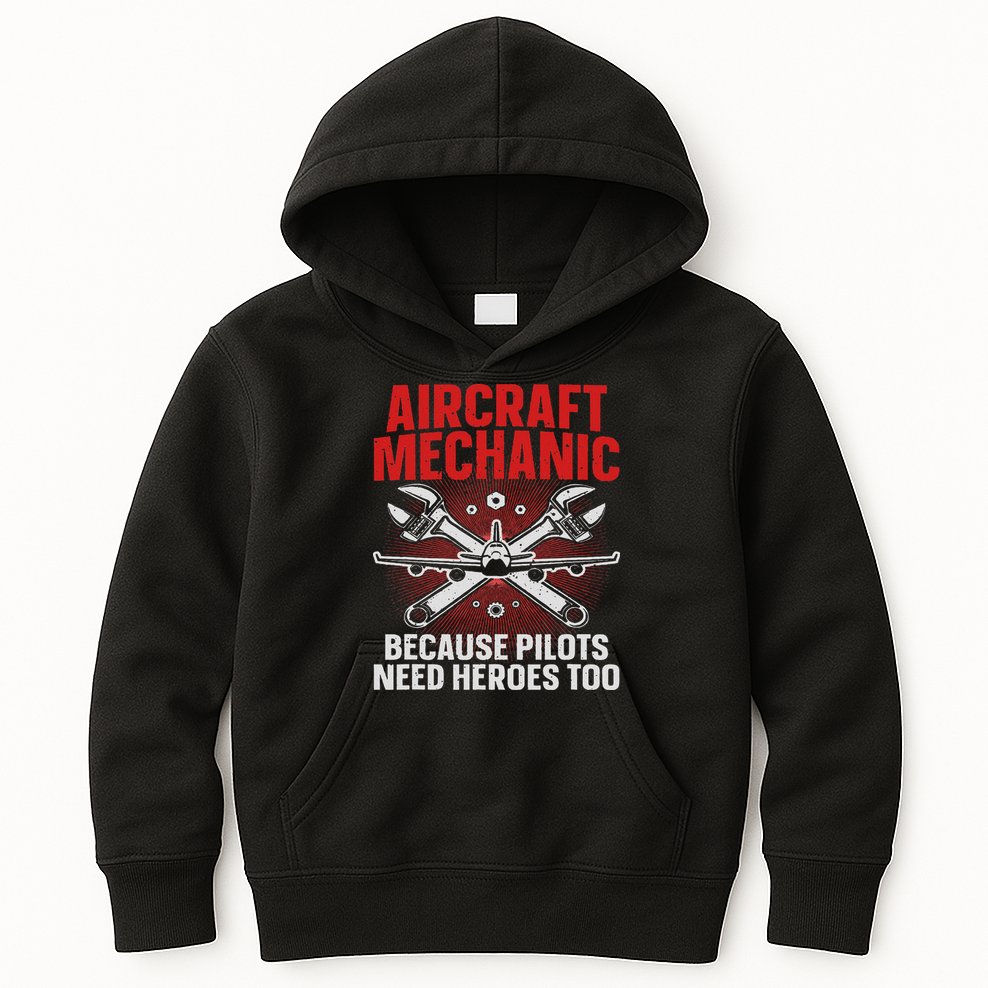 Cool Aircraft Mechanic Art For Women Aviation Mechanic Kids Hoodie
