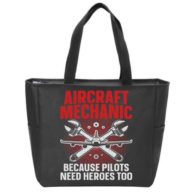 Cool Aircraft Mechanic Art For Women Aviation Mechanic Zip Tote Bag