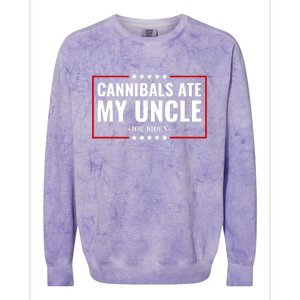 Cannibals Ate My Uncle Satire Funny Colorblast Crewneck Sweatshirt