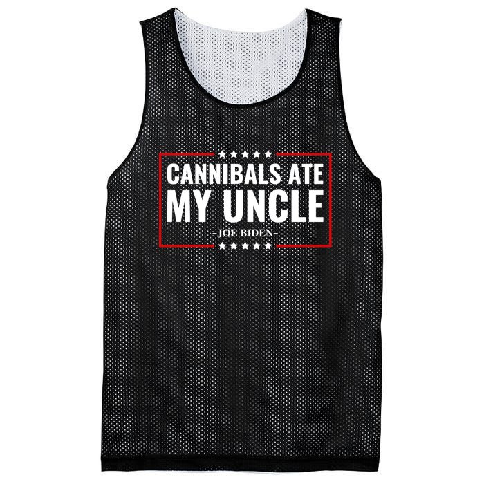 Cannibals Ate My Uncle Satire Funny Mesh Reversible Basketball Jersey Tank