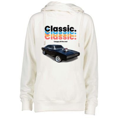 Classic American Muscle Car Womens Funnel Neck Pullover Hood