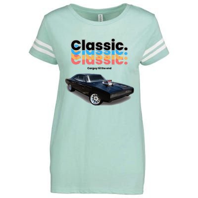 Classic American Muscle Car Enza Ladies Jersey Football T-Shirt