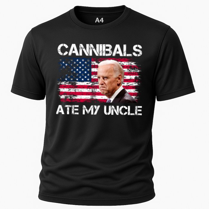 Cannibals Ate My Uncle Us Flag Biden Vinatge Cooling Performance Crew T-Shirt