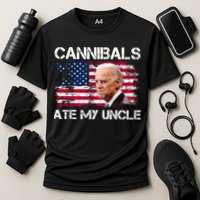 Cannibals Ate My Uncle Us Flag Biden Vinatge Cooling Performance Crew T-Shirt