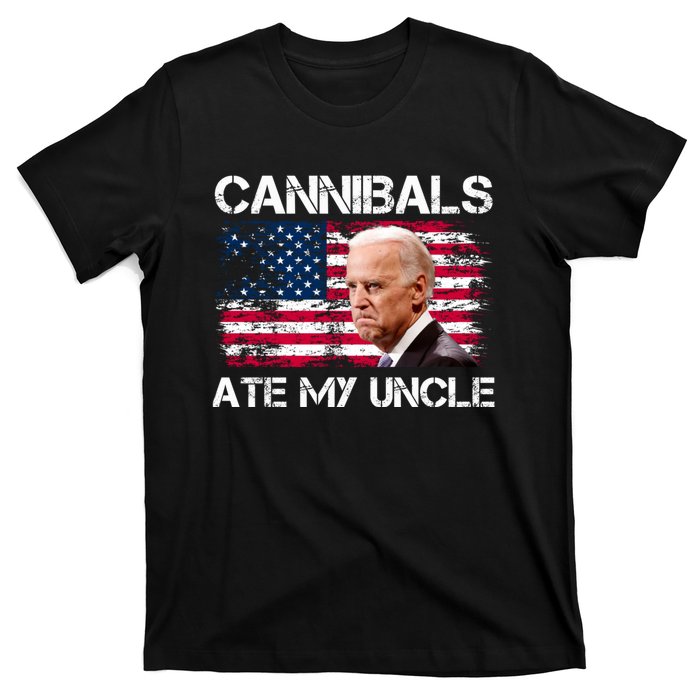 Cannibals Ate My Uncle Us Flag Biden Vinatge T-Shirt