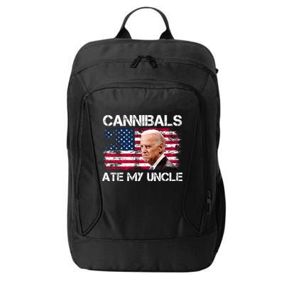Cannibals Ate My Uncle Us Flag Biden Vinatge City Backpack