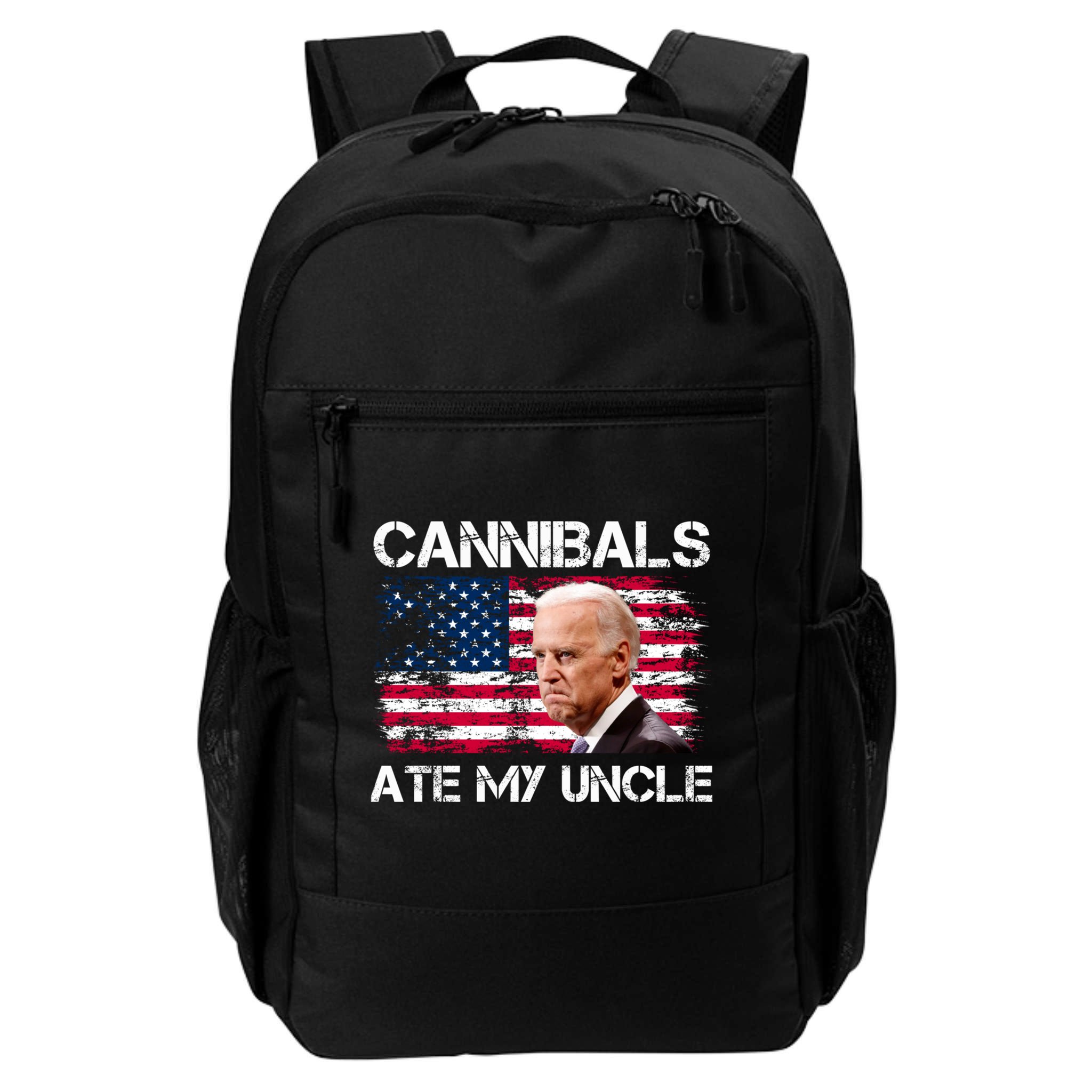 Cannibals Ate My Uncle Us Flag Biden Vinatge Backpack
