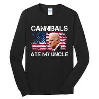 Cannibals Ate My Uncle Us Flag Biden Vinatge Tall Long Sleeve T-Shirt