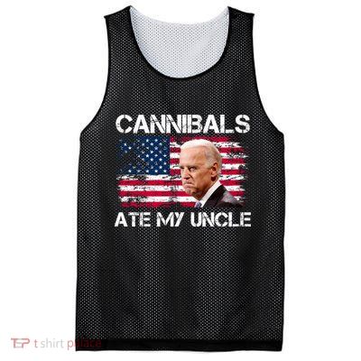 Cannibals Ate My Uncle Us Flag Biden Vinatge Mesh Reversible Basketball Jersey Tank