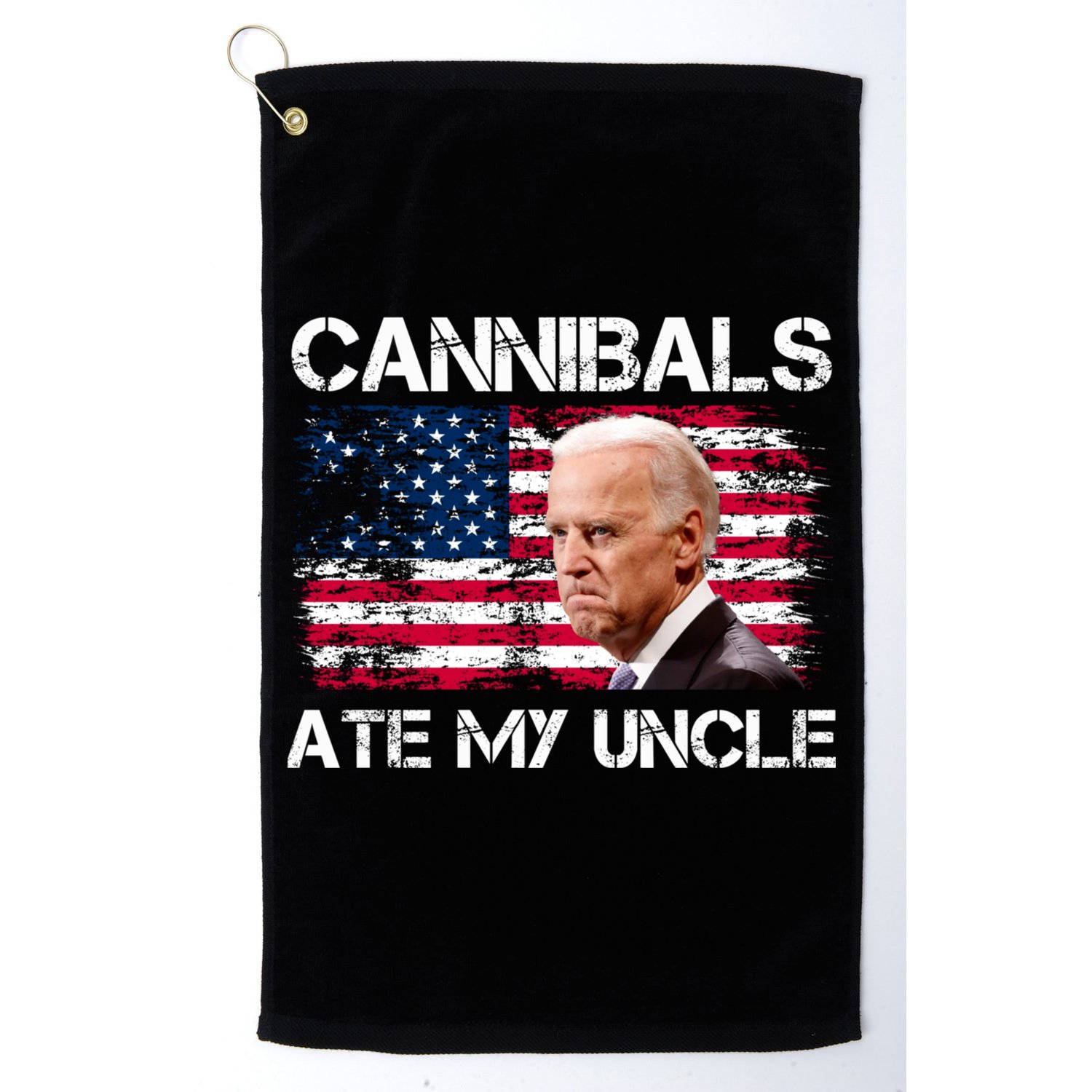 Cannibals Ate My Uncle Us Flag Biden Vinatge Golf Towel