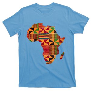 Cool Africa Map Kente Cloth Gift For Men Women African Lover Gift T-Shirt