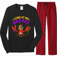 Come At Me Breaux Crawfish Beads Mardi Gras Long Sleeve Pajama Set