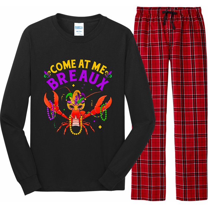 Come At Me Breaux Crawfish Beads Mardi Gras Long Sleeve Pajama Set