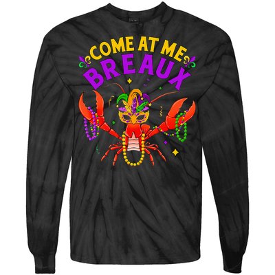 Come At Me Breaux Crawfish Beads Mardi Gras Tie-Dye Long Sleeve Shirt