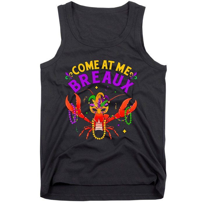 Come At Me Breaux Crawfish Beads Mardi Gras Tank Top