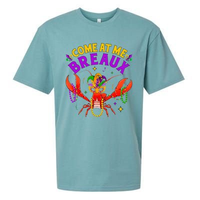 Come At Me Breaux Crawfish Beads Mardi Gras Sueded Cloud Jersey T-Shirt