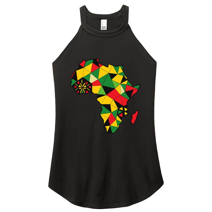 Colourful Africa Map Cloth Gift For African Lover Women's Perfect Tri Rocker Tank
