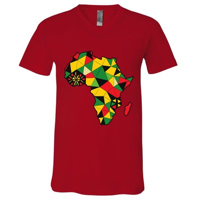 Colourful Africa Map Cloth Gift For African Lover V-Neck T-Shirt