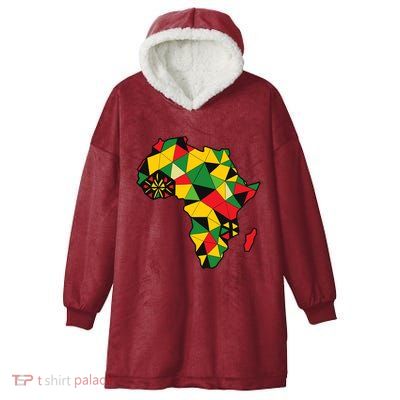 Colourful Africa Map Cloth Gift For African Lover Hooded Wearable Blanket