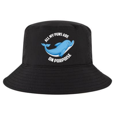 Cool All My Puns Are On Porpoise Funny Dolphin Diver Gift Cool Comfort Performance Bucket Hat