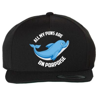 Cool All My Puns Are On Porpoise Funny Dolphin Diver Gift Wool Snapback Cap