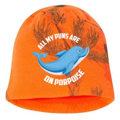 Cool All My Puns Are On Porpoise Funny Dolphin Diver Gift Kati - Camo Knit Beanie