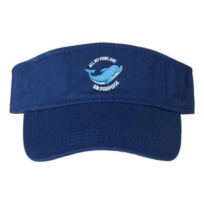 Cool All My Puns Are On Porpoise Funny Dolphin Diver Gift Valucap Bio-Washed Visor