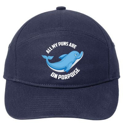 Cool All My Puns Are On Porpoise Funny Dolphin Diver Gift 7-Panel Snapback Hat