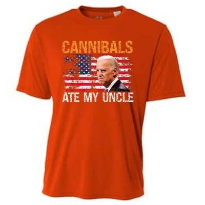 Cannibals Ate My Uncle Us Flag Joe Biden Cooling Performance Crew T-Shirt