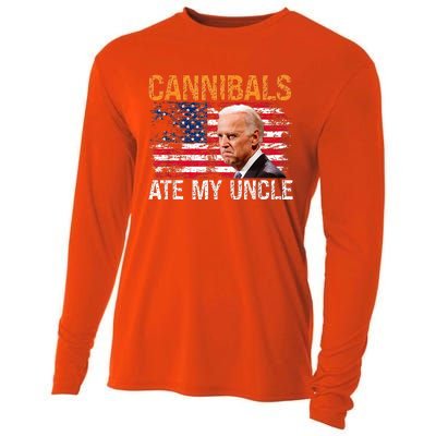 Cannibals Ate My Uncle Us Flag Joe Biden Cooling Performance Long Sleeve Crew