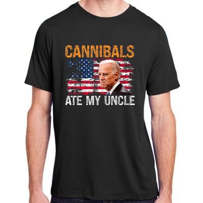 Cannibals Ate My Uncle Us Flag Joe Biden Adult ChromaSoft Performance T-Shirt