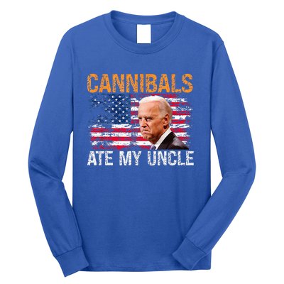 Cannibals Ate My Uncle Us Flag Joe Biden Long Sleeve Shirt