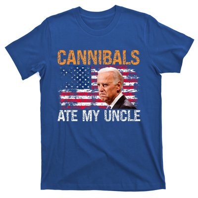 Cannibals Ate My Uncle Us Flag Joe Biden T-Shirt