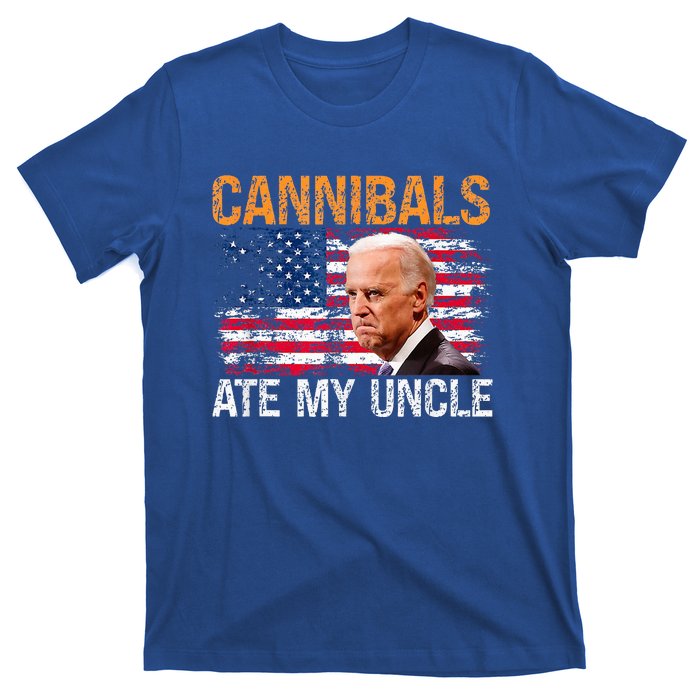 Cannibals Ate My Uncle Us Flag Joe Biden T-Shirt