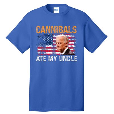 Cannibals Ate My Uncle Us Flag Joe Biden Tall T-Shirt