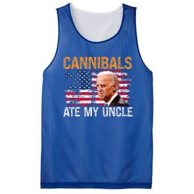 Cannibals Ate My Uncle Us Flag Joe Biden Mesh Reversible Basketball Jersey Tank