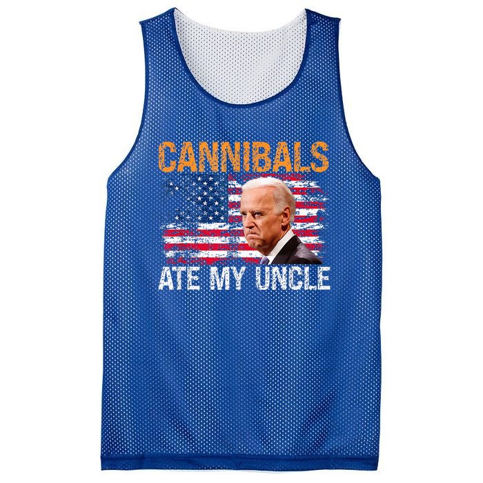 Cannibals Ate My Uncle Us Flag Joe Biden Mesh Reversible Basketball Jersey Tank