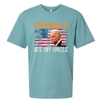 Cannibals Ate My Uncle Us Flag Joe Biden Sueded Cloud Jersey T-Shirt