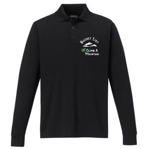 Climb A Mountain Gift Performance Long Sleeve Polo