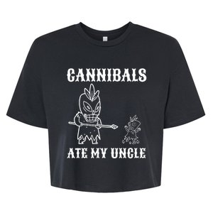 Cannibals Ate My Uncle Funny Trendy Current Quote Graphic Bella+Canvas Jersey Crop Tee