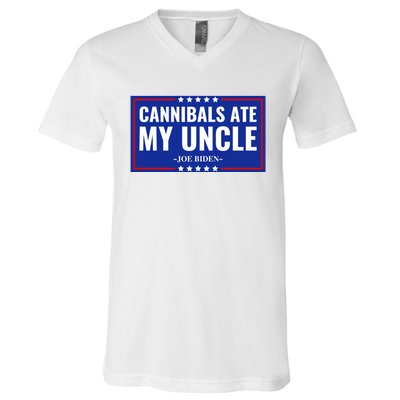 Cannibals Ate My Uncle Joe Biden Political Satire Trump 2024 V-Neck T-Shirt