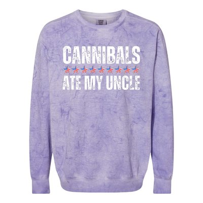 Cannibals Ate My Uncle Vintage Colorblast Crewneck Sweatshirt