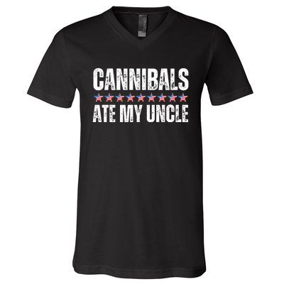 Cannibals Ate My Uncle Vintage V-Neck T-Shirt