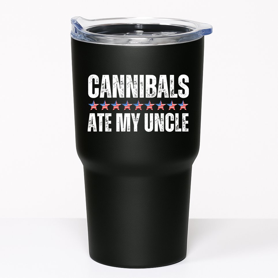 Cannibals Ate My Uncle Vintage Tumbler