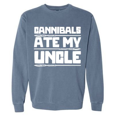 Cannibals Ate My Uncle Joe Biden Political Satire Trump 2024 Garment-Dyed Sweatshirt