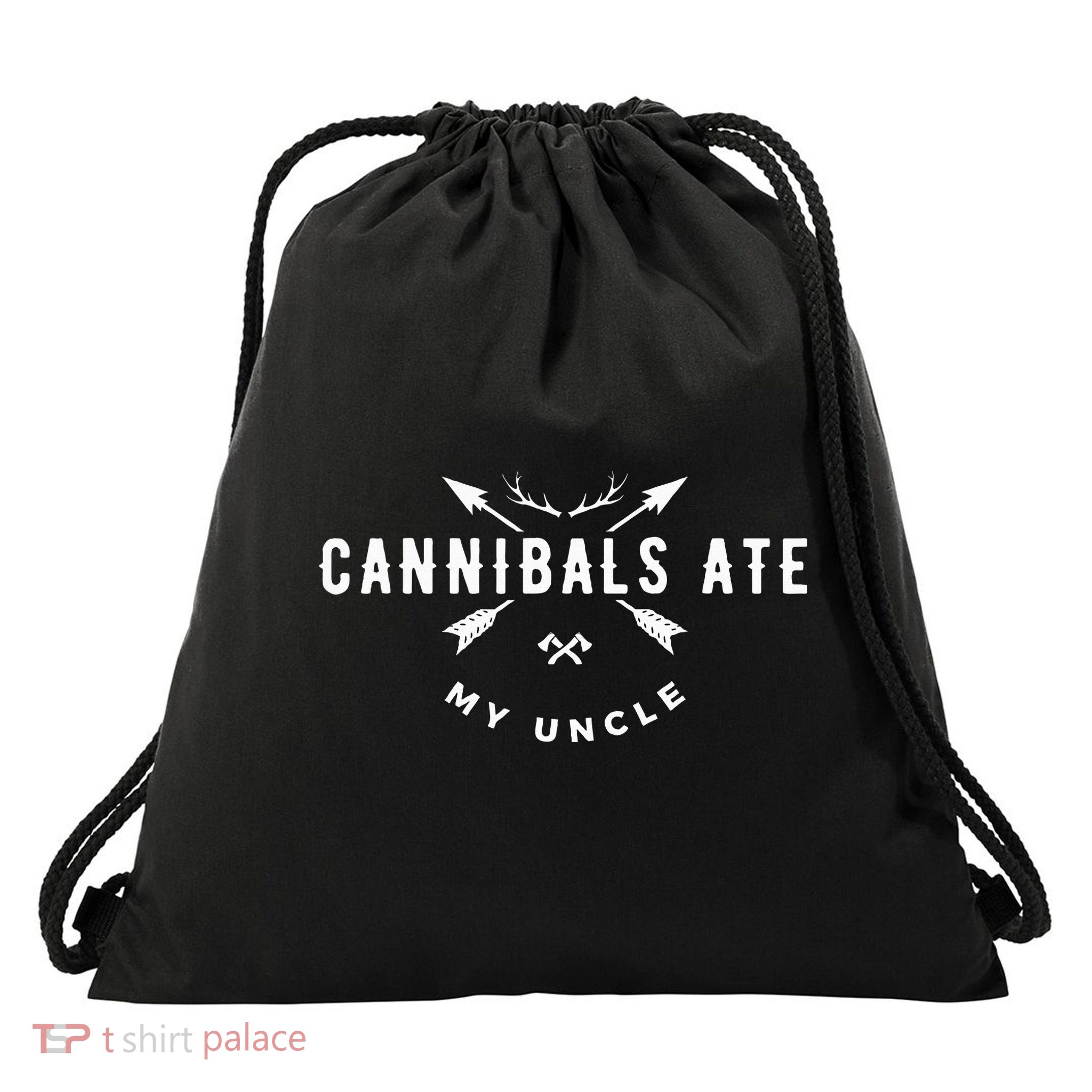 Cannibals Ate My Uncle Joe Biden Political Parody Drawstring Bag