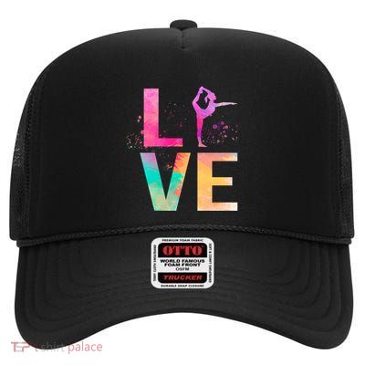 Colorful Aerobics Mom Funny Gift Aerobics Great Gift High Crown Mesh Back Trucker Hat
