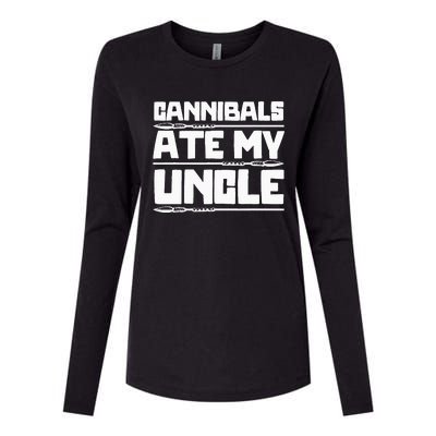 Cannibals Ate My Uncle Joe Biden Political Satire Trump 2024 Womens Cotton Relaxed Long Sleeve T-Shirt