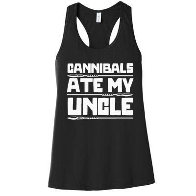 Cannibals Ate My Uncle Joe Biden Political Satire Trump 2024 Women's Racerback Tank